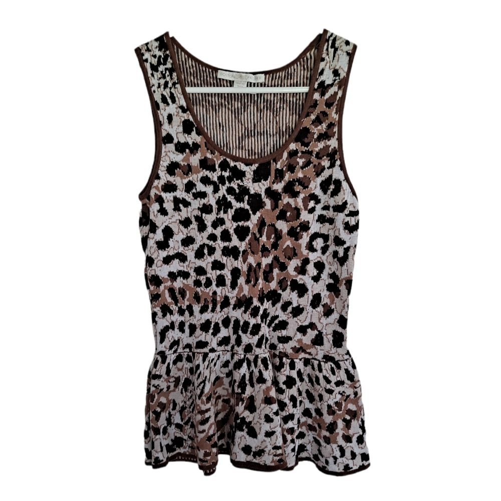 Boston Proper soft animal print peplum tank